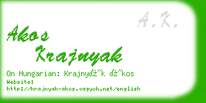 akos krajnyak business card